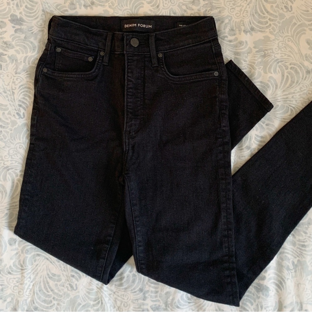 Denim Forum “Lola” Black Skinny Jeans
